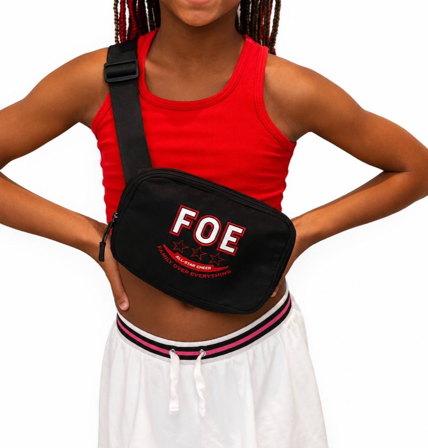 FOE Black Logo Fanny Pack (No Rhinestones)
